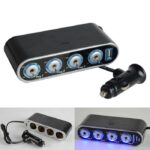 4 Way 12V Power Cigarette Lighter Socket with USB
